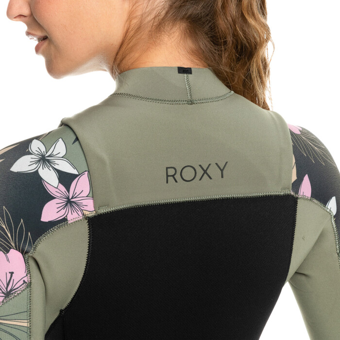 2024 Roxy Frauen Elite XT 3/2mm Brustreiverschluss Neoprenanzug ERJW103135 - Anthracite Classic Pro Surf